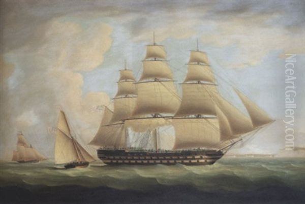 The East Indiaman "earl Balcarres" Homeward Bound In The English Channel - view 1