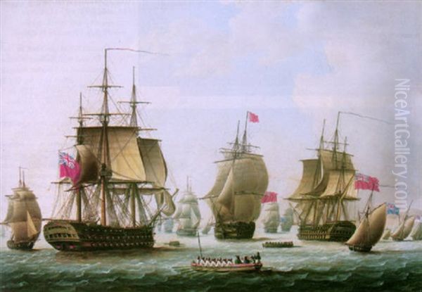 The English Fleet, With An Admiral Approaching A Ship Of The Line - view 1