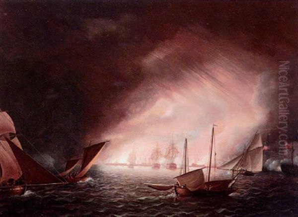 The Bombardment Of Algiers, 27th, August, 1816 - view 1