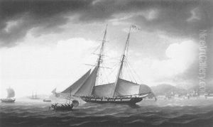 Boats Of Hms "diana" Capturing American Pirate Schooner "topaz" Macao Roads 8th August 1807