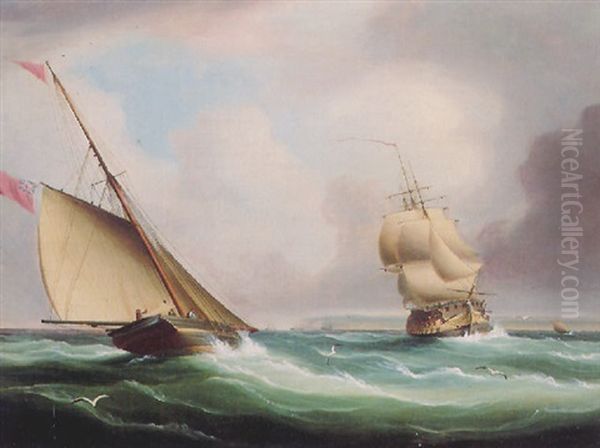 A Dispatch Cutter Making For A Man-o'-war - view 1
