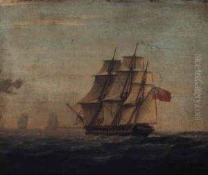 Seahorse, A Frigate In Open Seas by Thomas Buttersworth