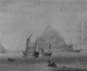 Busy Harbor by Thomas Buttersworth