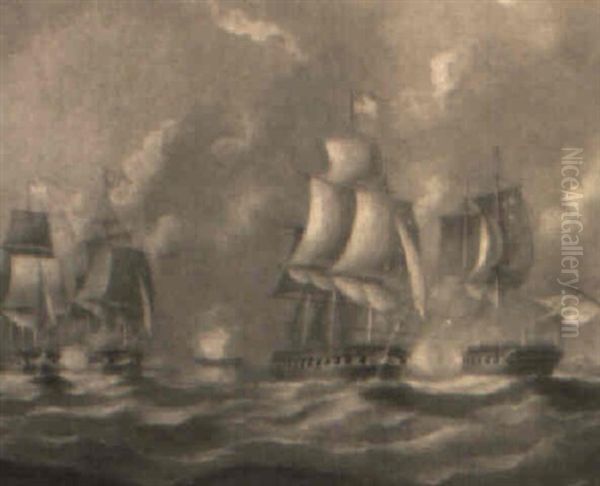 Engagement Between British And American Warships - view 1