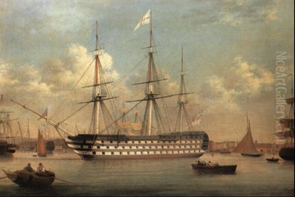 H.m.s. 'britannia' Lying Off Plymouth Yard, Devonport - view 1