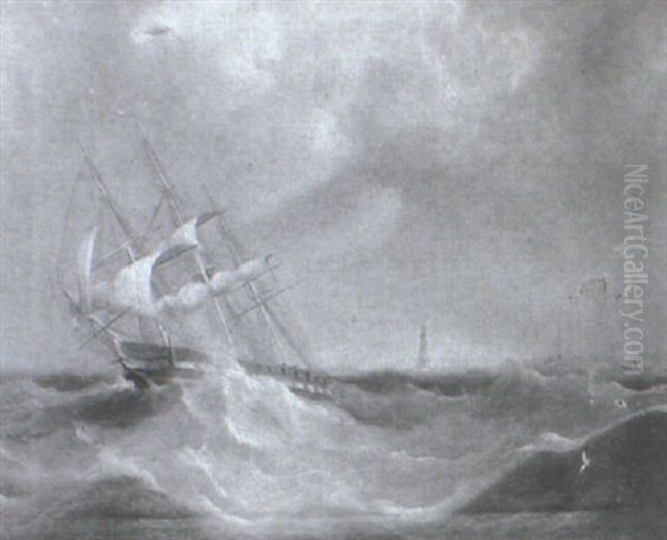 Ship In Stormy Seas - view 1