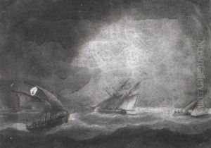 North East View Of Faro Point In The Straights Of Massina by Thomas Buttersworth
