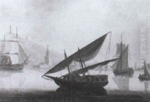 Shipping Off A Mediterranean Port by Thomas Buttersworth