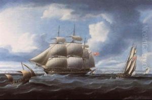 H.m.s. Amphitrite, 46 Guns, Off Cadiz by Thomas Buttersworth