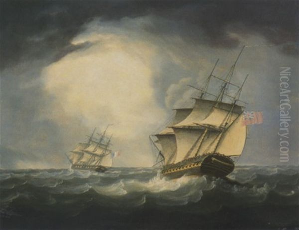 The Capture Of The French Corvette Bacchante By H. M. Frigate Endymion, 25th June 1803, In The Bay Of Biscay - view 1