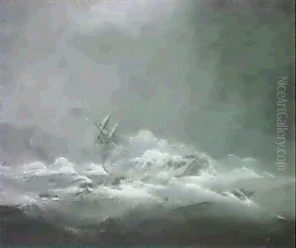 The Wreck Of The Bellissima, Off The Coast Of Cornwall,     About 1845 - view 1