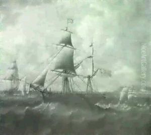 An Eighteen-gun Brig/sloop Offthe English Coast. by Thomas Buttersworth