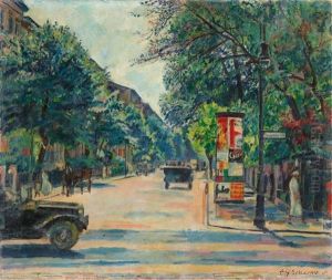 Berliner Strasenszene Am Tiergarten by Erich Buettner