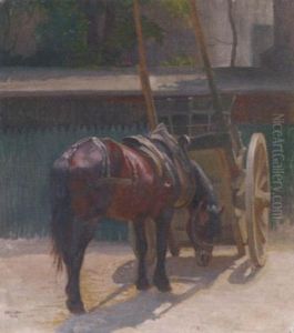 A Cart Horse In A Yard by Helene Buettner