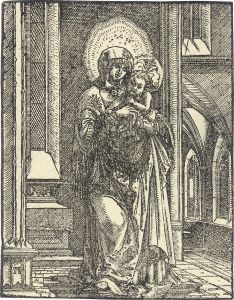 The Virgin Standing In The Church (bartsch 48; Hollstein 50) by Albrecht Altdorfer