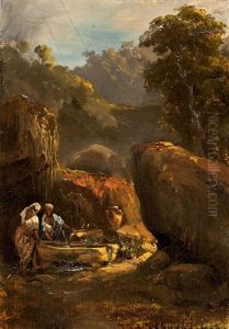 A La Fontaine, Bresil by Abraham Louis Buvelot