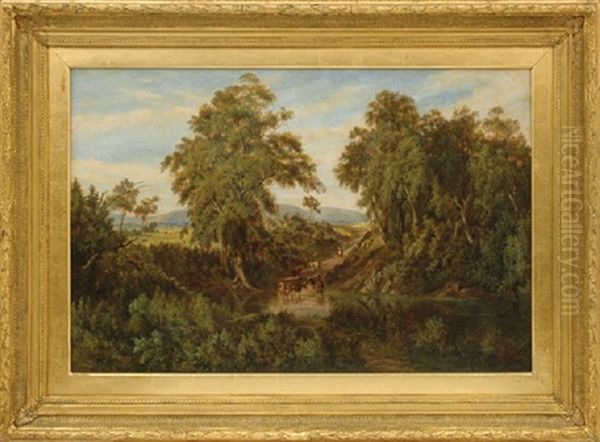 Cattle By The Waterhole - view 1