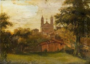 The Church Of Santa Fede, Mexico by Abraham Louis Buvelot