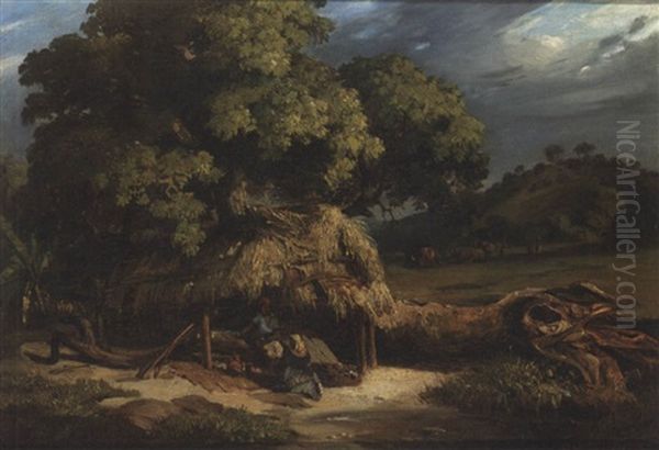 Brazilian Landscape With A Hut By A Pool - view 1