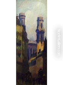 Saint-sulpice Vue Du Carrefour De La Croix Rouge by Boleslas (Boleslaw) Buyko