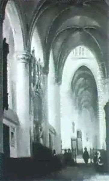 Church Interior With Villagers - view 1