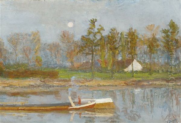 Evening By The Canal In Wondelgem - view 1