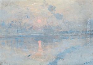 Winter By The River Lys by Georges Leon Ernest Buysse