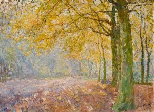 Sous-bois Ensoleille by Georges Leon Ernest Buysse