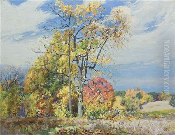 Autumn With Wind Blown Clouds - view 1