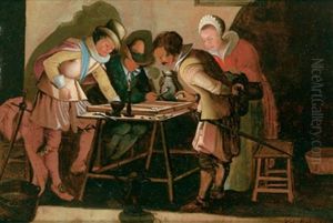 Tric Trac-spiel Bei Kerzenschein by Willem Pietersz Buytewech