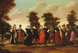 Elegante Gesellschaft In Einer Landschaft by Willem Pietersz Buytewech