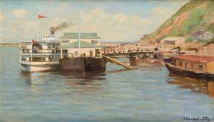 The Kozmodemyansk Marina by Vyacheslav Pavlovich Bychkov