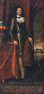 Portrait Of Wilhelm Thomas Freiherr Von Quadt-wykradt, In Full Body-armour Holding A Cane