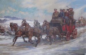 A Coach And Horses On A Country Road