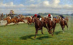 The Stewards' Cup, Goodwood - Nearing The Finish Line by William Hounsom Byles