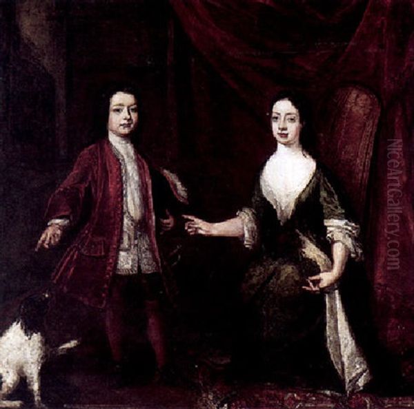 Portrait Of Simon And Mary Welman, Of Poundisford Park, In An Interior - view 1