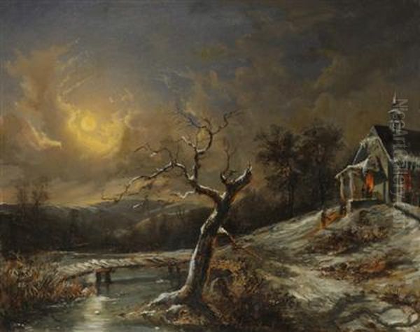 A Winter Landscape With A Chapel - view 1