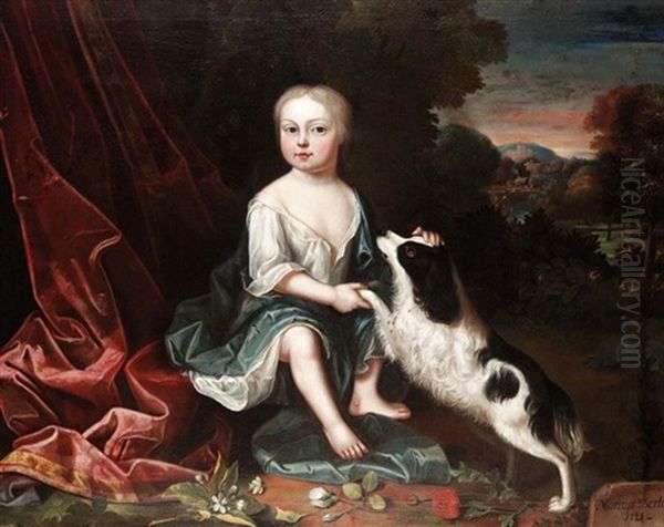 A Young Boy With His Spaniel (a Member Of The Norreys Bertie Family?) - view 1