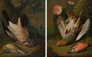 Jagdstillleben Mit Vogeln Und Blumen (pair) Jagdstillleben Mit Vogeln Und Blumen (pair)