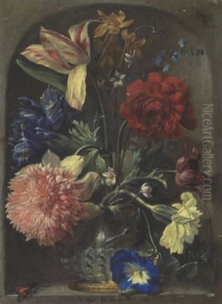 Blumenstrauss In Einer Steinnische - view 1