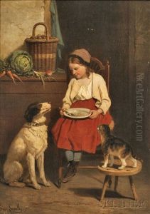 The Shared Repast by Louis Simon Cabaillot Lassalle