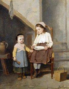Sisters In A Kitchen Interior