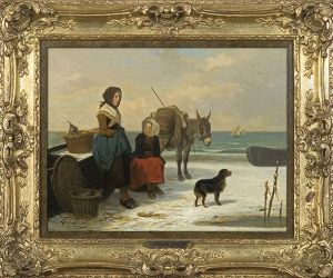 Awaiting Return From Fishing by Louis Simon Cabaillot Lassalle
