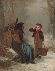 The Faggott Gatherers by Louis Simon Cabaillot Lassalle