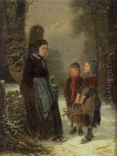 Wood Gatherers In The Winter - view 1