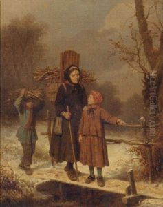 The Wood Gatherers by Louis Simon Cabaillot Lassalle