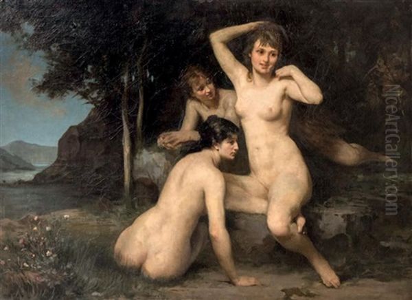 Trois Femmes Au Bain, Circa 1870 - view 1