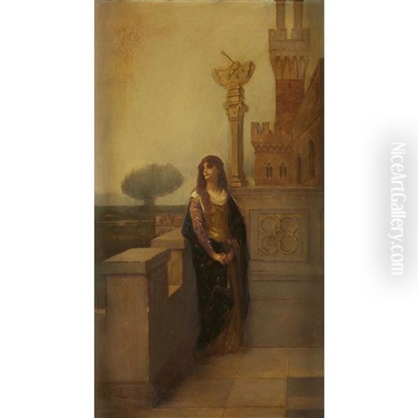 Woman On A Balcony - view 1
