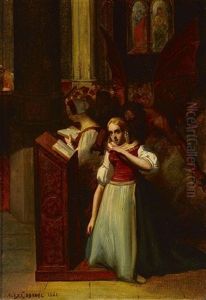 Maguerite A L"eglise by Alexandre Cabanel