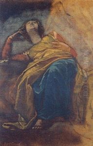 Etude De Personnage  (jeune Femme Assise La Tete Renversee)